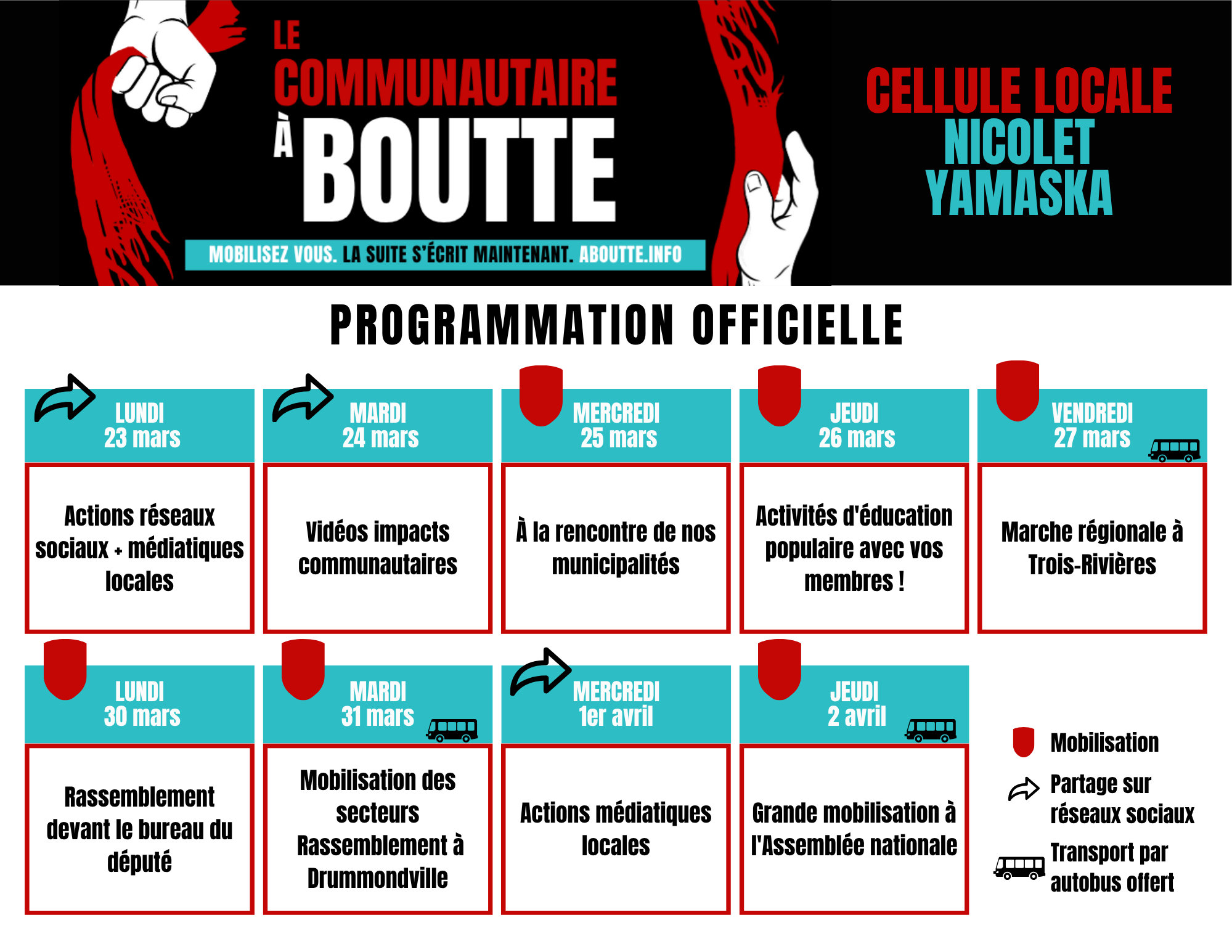 calendrier activit&eacute; 