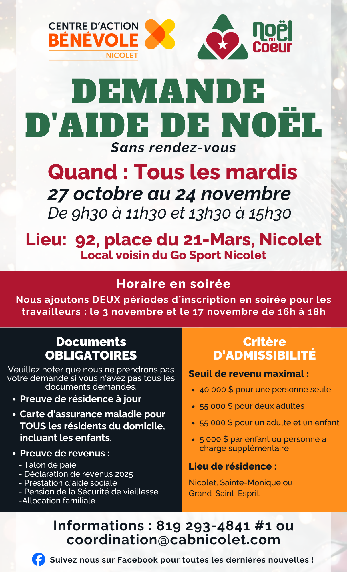 inscription du 27 octobre au 24 novembre 2026