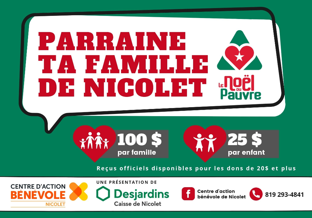 Campagne Parraine ta famille de Nicolet 2022