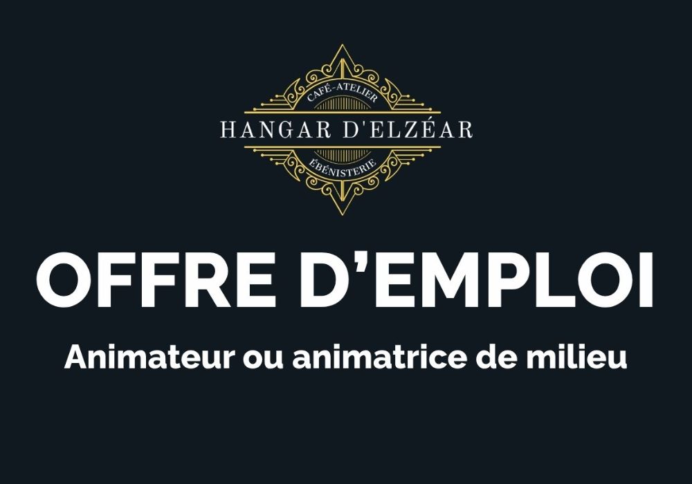 OFFRE D’EMPLOI - Animateur ou animatrice de milieu – Hangar d’Elzéar